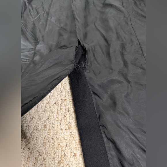 Calvin Klein Vintage Black Wool Coat with Faux Fur Collar size 14 - Picture 6 of 8